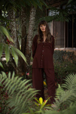 Load image into Gallery viewer, Maroon Linen Long Sleeve Shirt
