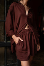 Load image into Gallery viewer, Maroon Linen Shorts
