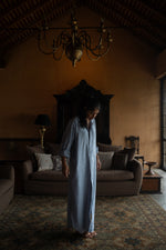 Load image into Gallery viewer, Maxi Shirt Dress - Blue Pin Stripe
