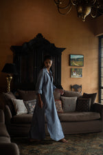 Load image into Gallery viewer, Maxi Shirt Dress - Blue Pin Stripe
