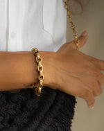 Load image into Gallery viewer, Hand-Crafted Chunky Brass Bracelet
