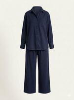 Load image into Gallery viewer, Navy Linen Long Sleeve Shirt
