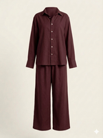 Load image into Gallery viewer, Maroon Linen Long Sleeve Shirt
