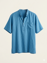 Load image into Gallery viewer, Bright Blue Banded Collar shirt
