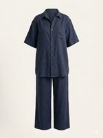 Load image into Gallery viewer, Navy Linen Beach Shirt
