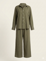 Load image into Gallery viewer, Green Linen Long Sleeve Shirt
